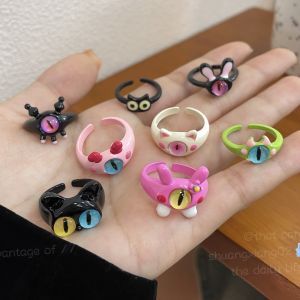 Hàng sẵn có 1 chiếc nhẫn Quái Vật Một mắt hoạt hình dễ thương đôi mắt lớn nhẫn có thể điều chỉnh tinh nghịch