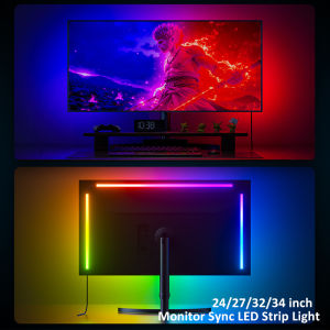Computer Screen LED Sync Light Smart Gaming Strip Light Monitor RGB Screen Backlight Pickup for Gaming Room Atmosphere Decor 