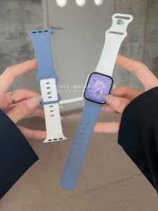 Sporty Dual-Color Butterfly Buckle Silicone Strap Compatible with  Watch S9 Watch 9678 SE Jing Band Smart Watch Bracelet