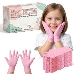 Kids Disposable Gloves for 4-12Years 3Mil Latex Powder Free Children Protective Gloves for Crafting Painting Festival Gardening