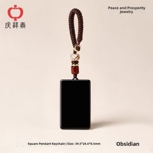 QINGXIANGTAI | Natural Obsidian Guardian Amulet Pendant
