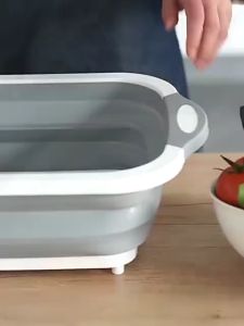 Multifunction 3 IN 1 Foldable Sink Cutting Board Drain Basket Chopping Board Colander Kitchen Washing Fruit Vegetable Stable