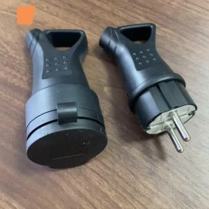 Ổ Cắm Cao Su Chống Nước EU 16A 250V Có Nắp Đậy IP54 Đầu Nối Châu Âu Cho Cáp Nguồn DIY Phụ Kiện Điện Nối Đất Tiêu Chuẩn