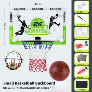Indoor Wall-Mounted Basketball Frame Childrens Toy Hoop No-Punching Required Small Basket for Home Use And Doorway Games