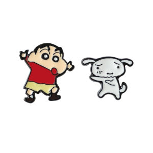 Cute Cartoon Waxed Paper Crayon Character Asymmetric Unusual Girl Funny Stainless Steel Needle Ear Studs Earrings Fashion Jewelry