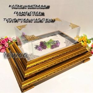 seserahan pernikahan/box hantaran seserahan frame fiber lengkap tutup mika 1 set 3pcs
