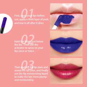 Tattoo Lip Tint Set - Long-Lasting Waterproof Natural Matte Non-Sticky Moisturizing Stain-Resistant Blueberry Red Tone color:03