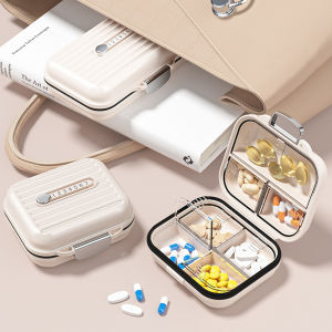สีชมพู/สีม่วง/สีขาวกล่องยา MINI Pill Organizer 7 ช่องยากรณีแบบพกพาเครื่องประดับกลางแจ้งเดินทางใช้