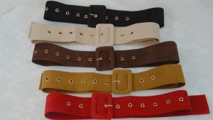 Stylish Womens Velvet Stainless Steel Wide Waist Belt Skin-friendly Soft Simple and Versatile 130cm