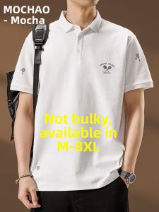 MoChao Trendy plus Size Short Sleeve Polo Shirt Mens Loose Fit Summer T-Shirt Extra Large plus Size Fat Mens Clothing