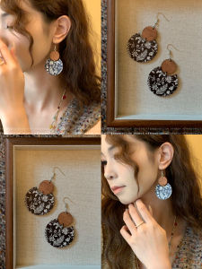 Exaggerated Ethnic Style Wooden Geometric Womens Earrings Fresh out New Fashion Jewelry Fresh Grass And Plants Theme