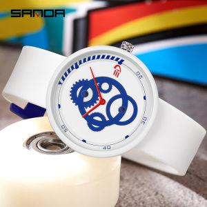 SANDA Brand Mens Fashion Casual Quartz Sports Watch Military Waterproof Men Silicone Strap Clock Watch