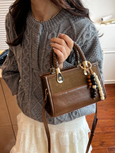 Fashionable Suede Leather Small Square Handbag Elegant Single Shoulder Crossbody Bag for Autumn 2025 Casual Simple Style Handbag