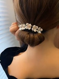 Bestella💗COD Jepit Rambut Wanita Retro Elegan Roti Temperamen Bunga Mutiara Imitasi Gaya Korea