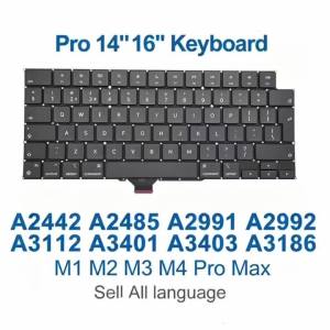 New For Macbook Pro A2442 A2485 A2779 A2780 A2918 A2991 A2992 A3112 A3401 A3185 A3403 A3186 Keyboard US UK Spain TurkeyFrench EU