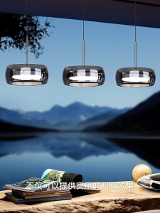 Nordic Double-Sided Glass Pendant Light Modern 3 Head Dining Light Minimalism Kitchen Bar Counter Chandelier Ceiling Lights