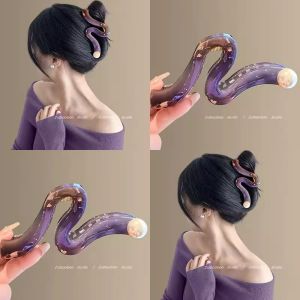 Designer Style Mermaid Princess Grey Shark Clip Hair Gripper Womens Hair Accessories Bun Headwear Fashionable Hairpins