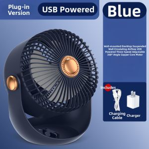 Portable Mini Desk Fan Powerful Air Circulation USB Charging for Office Bathroom Wall Mounted Bedroom Kitchen Cooling Fan