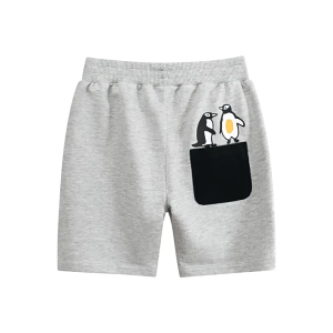 2025 Penguin Cartoon Shorts Children Boys Cute Pants 100% Cotton Sport Pants for 1 2 3 4 5 6 7 8 9 Years Baby Boys Girls