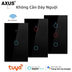 Công Tắc Đèn Wifi Thông Minh 1/2/3/4 Gang Cảm Ứng Không Cần Dây Trung Tính Hoạt Động Với Alexa Hey Google 100-240V Cho Nhà Thông Minh