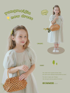 Sweet Princess Dress for Girls Summer New Style Cotton Mesh Skirt Bubble Sleeve Baby Fashionable And Stylish Childrens Dress