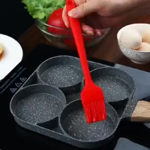 Eco-Friendly Non-Stick Marble Stone 3/4 Hole Pan with Wooden Handle
