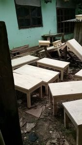 Grosir meja belajar anak kayu jati belanda siap pakai panjang50cm lebar 32cm tinggi 22cm