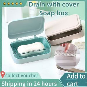 Soap Box Container With Lid Waterproof Dustproof Travel Soap Dish Holder Durable Soap Case Bathroom Strong Sealing Organizer