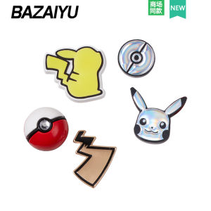 DIY Shoe Accessories Pokemon LED Flashlight Pikachu Hole Shoe Flowers Shoe Accessories Bright Star Essential for Shoes