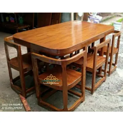 meja makan minimalis 6kursi (jati