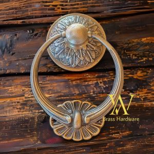 Ketukan Pintu Kuningan Antik Motif Bunga Ukir 1 pcs