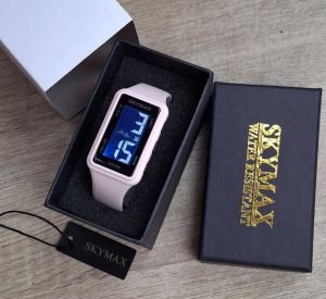 JAM TANGAN SKYMAX 5018G TERBARU WATERESIS TALI RUBBER WANITA DIAMETER 38 mm FREE BATRAI CADANGAN (Andre What 97)