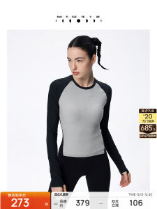 Casual Long Sleeve Color Block Outdoor Yoga Fitness T-Shirt Particle Fever TP061 Shoulder Appropriate Sportswear for Women