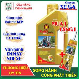 Nhớt xe máy Yuki 10W40. Công nghệ bôi trơn kép giúp vận hành nhẹ nhàng mát máy tiết kiệm nhiên liệu kéo dài chu kỳ thay nhớt.