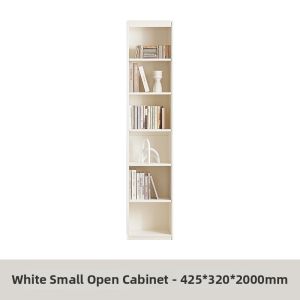 DIKEXUN | Solid Wood Glass Door Narrow Display Bookcase for Living Room