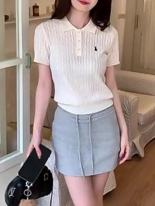 SHUQINGLAI | Polo Collar Short Sleeve Slim Fit Design Shirt