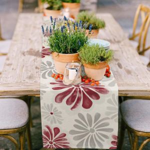 Watercolor Floral Table Runner All-Season Universal Home Holiday Dining Table Decor
