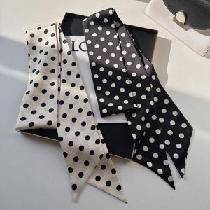XUANXUAN | Elegant Polka Dot Scarf Belt Womens Necktie High-End Versatile Decorative Bow Tie Silk Ribbon Fashionable Korean Style