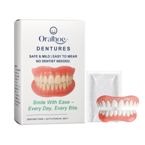 Oralhoe Denture Silicone Kit Orthodontic Fake Tooth Braces Whiten Teeth Comfortable Fit Mouth Cavity Soft Denture Set Easy Use