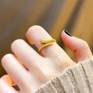 Copper Viper Rings Gold Silver Snake Personality Design Adjustable Open Ring 2025 Hot Ring for Women Jewelry Gifts