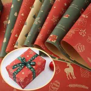 Polocat 75x50cm Christmas Gift Wrapping Paper DIY Bag Kraft Paper New Year Festive Party Present Decoration Birthday Gift Package Paper
