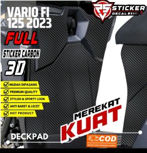 Striping satu set sticker carbon 3D pelindung dasboard vario 125 2023/2024