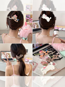 Cute Cat Grip Unique Design Back Head Updo Hairpin 2024 New Arrival Fancy Word Banana Clip Female