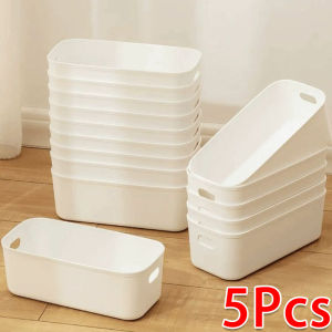 5pcs Multifunctional Storage Box / Extra Large Desktop Sundries Classification Organizer Bin / Durable Stackable Plastic Container