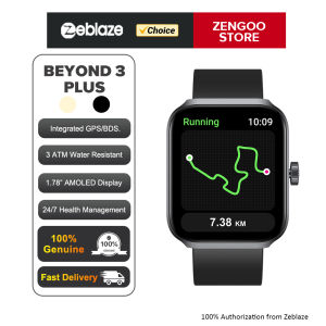 Zentronix Group Zeblaze Beyond 3 Plus GPS Smart Watch 1.78 AMOLED Display Built-in Amazon Alexa Make/Receive Phone Calls 3ATM Smartwatch