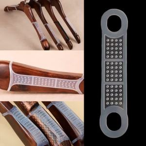 10PCS Silicone Hanger Grips - Anti Slip Shoulder Pads for Clothes Rack Windproof Strip Pad W/Self-Adhesive & S/L Size