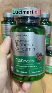 Viên uống nghệ Turmeric Curcumin 2250mg Horbaach hũ 180 viên [Hàng Mỹ]