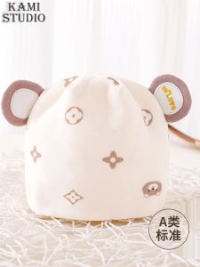 Cotton Baby Cap for 0-3 Months Old Infants Double Layer Head Protection Newborn Care Hat Cute Baby Hat No Brim round Top
