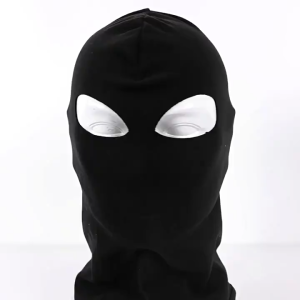Full Face Mask with Skull Black Ghosts Printed for Cosplay Party Motorcycle Bike Cycling Outdoor Skin-friendly Double-hole Head Cover
