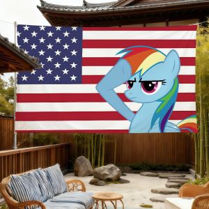 Hasbro | M-My L-Little P-Pony-ES Cartoon Flag For Room Dorm Camping Picnic Art Style Garage Bar Wall Decoration Banner